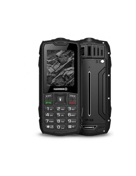 TELEFONO MOVIL RUGERIZADO HAMMER ROCK / 2.4" / 32MB / 0.3 MPX / 2G / MICRO SD HASTA 32GB / BLUETOOTH / DUAL SIM / IP68 / TLHAROC