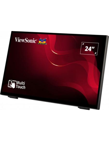 Viewsonic TD2465 pantalla de señalización Panel plano interactivo 61 cm (24") LED 250 cd / m² Full HD Negro Pantalla táctil