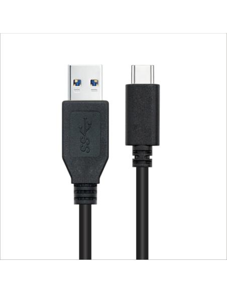 Nanocable Cable USB 3.1 Gen2 10Gbps 3A, tipo USB-C/M-A/M, negro, 0.5 m