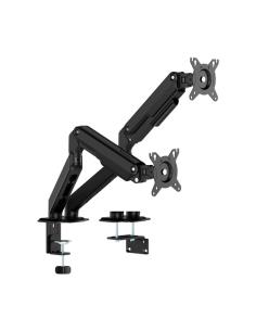 AISENS Soporte de Mesa Eco Contrapeso Giratorio e Inclinable para Monitor/TV 9kg (3 Pivotes, 2 Brazos) de 17-32, Negro