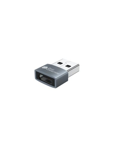 Alcasa USB-AD203 cambiador de género para cable USB-A USB-C Gris