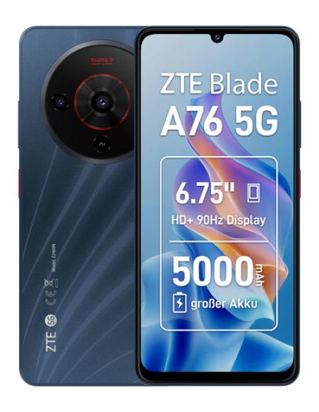 ZTE Blade A76 5G 17,1 cm (6.75") SIM doble USB Tipo C 6 GB 128 GB 5000 mAh Negro
