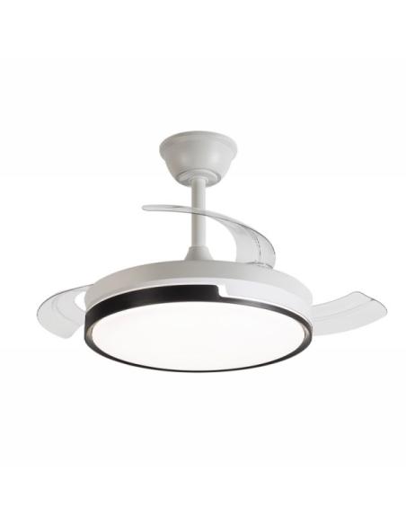 VENTILADOR DE TECHO DAEWOO DW5005 BLANCO / 36" (90 CM) / ASPAS RETRACTILES / LED 25W REGULABLE / MOTOR 30W / 6 VELOCIDADES / CON