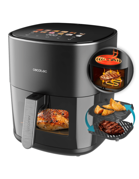 FREIDORA AIRE CECOTEC CECOFRY&GRILL DUOHEAT 6500 / 6.5L / 2200W / A01_EU01_100500 - A90_EU01_100500