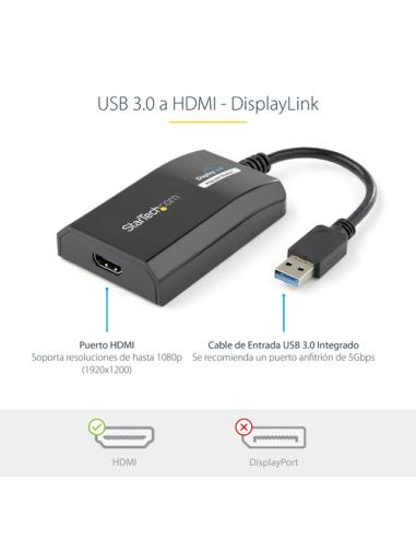 StarTech.com Adaptador USB 3.0 HDMI - Certificado con DisplayLink - 1920x1200