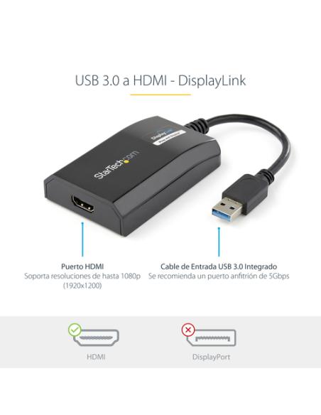 StarTech.com Adaptador USB 3.0 HDMI - Certificado con DisplayLink - 1920x1200