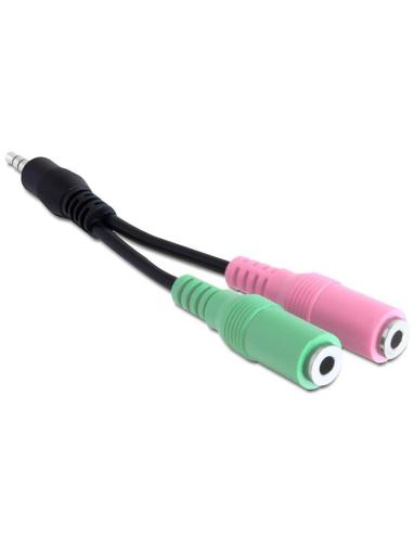 DeLOCK 3.5mm/2 x 3.5mm cable de audio 0,12 m 3,5mm Multicolor