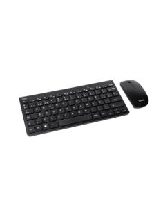 TooQ Teclado compacto + Ratón slim inalámbrico, Negro
