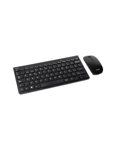 TooQ Teclado compacto + Ratón slim inalámbrico, Negro