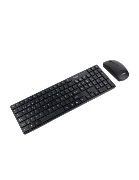 TooQ Teclado + Ratón slim inalámbricos, Negro