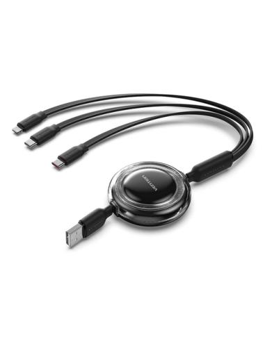 Vention TRJBBE cable USB USB 2.0 USB A USB C/Lightning Negro