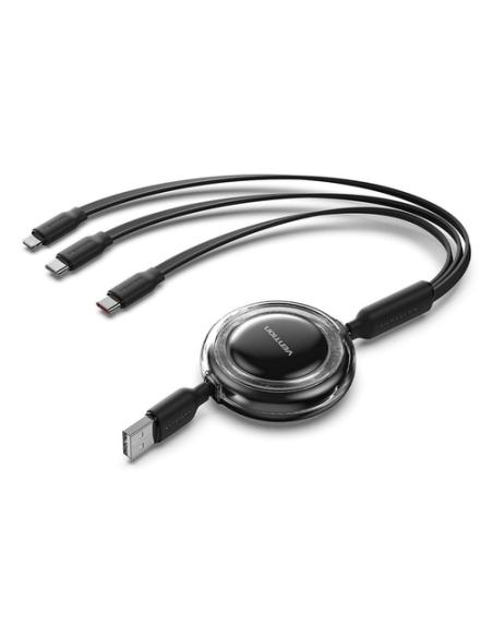Vention TRJBBE cable USB USB 2.0 USB A USB C/Lightning Negro
