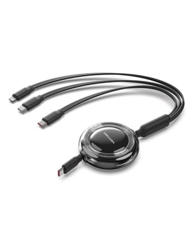 Vention TRKBBE cable USB USB 2.0 1,1 m USB C USB C/Lightning 100 W Negro