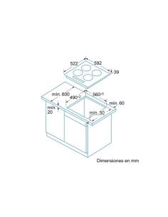 VITROCERAMICA BALAY 3EB714LR 3 ZONAS 60cm TACTIL BISEL DELANTERO 2