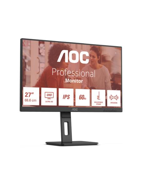 AOC E3 U27E3UF pantalla para PC 68,6 cm (27") 3840 x 2160 Pixeles 4K Ultra HD LED Negro
