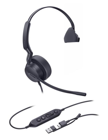 Yealink UH42 Mono Teams USB-C/A Auriculares Alámbrico Diadema Oficina/Centro de llamadas USB Type-C / USB Type-A Negro
