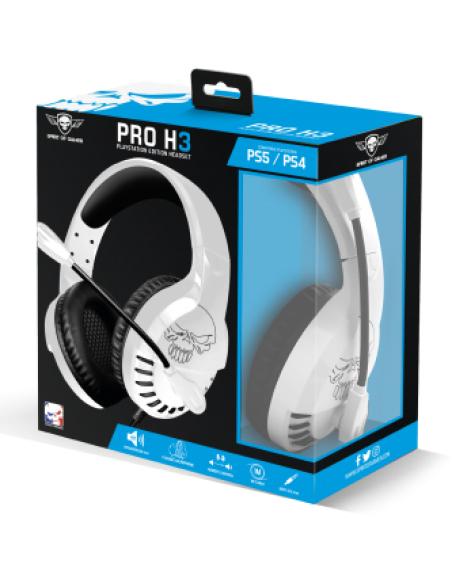 Spirit of Gamer PRO-H3 PLAYSTATION EDITION Auriculares Alámbrico Diadema Juego Negro, Blanco