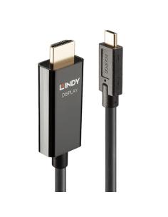 Lindy 43315 adaptador de cable de vídeo 5 m USB Tipo C HDMI tipo A (Estándar) Negro