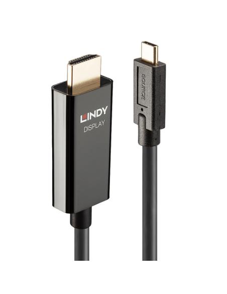 Lindy 43315 adaptador de cable de vídeo 5 m USB Tipo C HDMI tipo A (Estándar) Negro