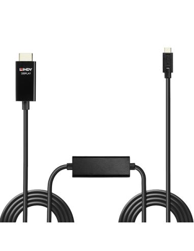 Lindy 43315 adaptador de cable de vídeo 5 m USB Tipo C HDMI tipo A (Estándar) Negro