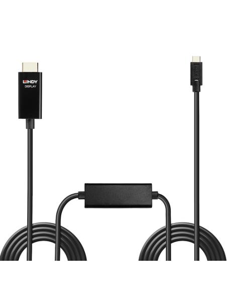 Lindy 43315 adaptador de cable de vídeo 5 m USB Tipo C HDMI tipo A (Estándar) Negro