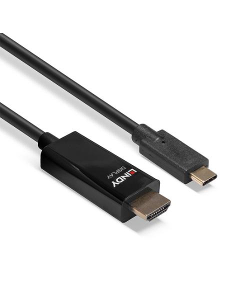 Lindy 43315 adaptador de cable de vídeo 5 m USB Tipo C HDMI tipo A (Estándar) Negro