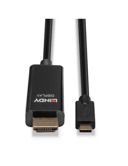 Lindy 43315 adaptador de cable de vídeo 5 m USB Tipo C HDMI tipo A (Estándar) Negro