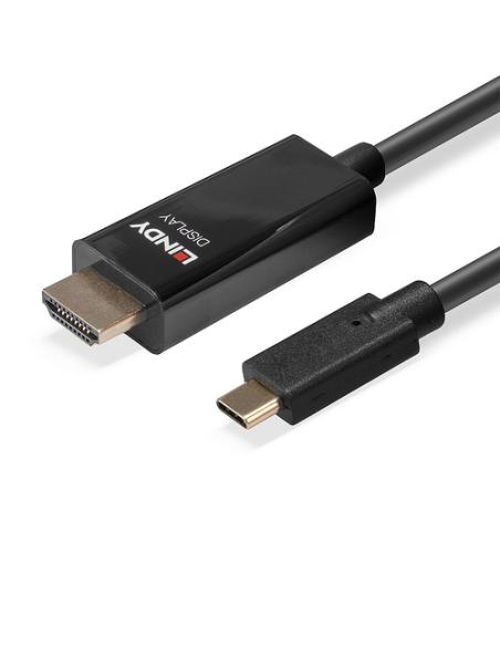 Lindy 43315 adaptador de cable de vídeo 5 m USB Tipo C HDMI tipo A (Estándar) Negro