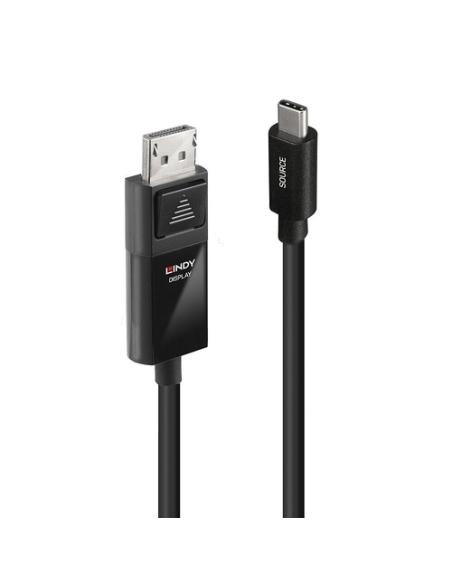 Lindy 43341 adaptador de cable de vídeo 1 m USB Tipo C DisplayPort Negro