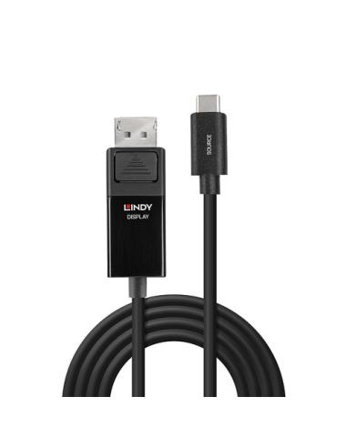 Lindy 43341 adaptador de cable de vídeo 1 m USB Tipo C DisplayPort Negro