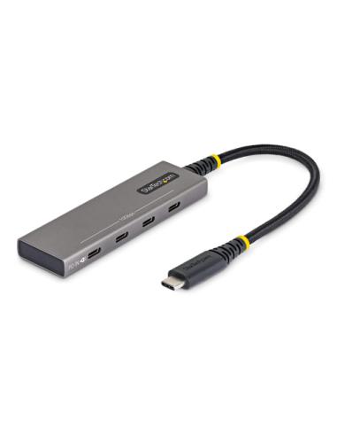 StarTech.com Hub USB-C de 4 Puertos - Ladrón Tipo C de 4 Puertos - PD de Carga de 100W - 10Gbps - 4x Puertos Tipo C - Aluminio R