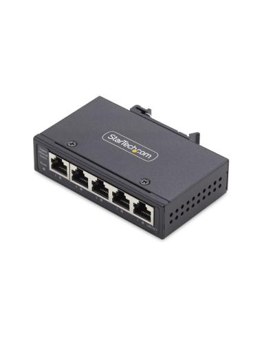StarTech.com Switch Ethernet Industrial de 5 Puertos no Gestionado IP30 - Ethernet 100/1000 - Montaje en Pared o Carril DIN - IP