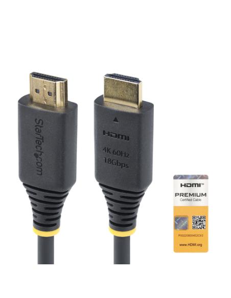 StarTech.com Cable HDMI Certificado Premium de Alta Velocidad de 2m - 4K 60Hz - 144Hz - UHD - HDR10/HDCP 2.2/ARC - 18Gbps - Cabl