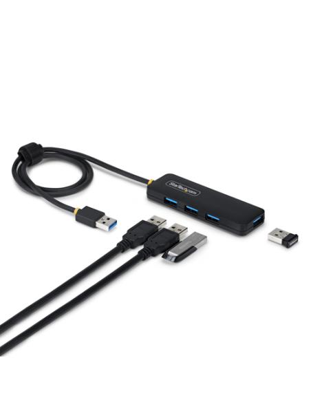 StarTech.com Hub USB-A de 4 Puertos - 5 Gbps - Ladrón USB Alimentado por el Bus USB - Concentrador de 4 Puertos - Plástico PCR -