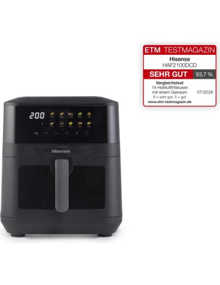 Hisense HAF2100DCD Sencillo 7,7 L 2100 W Freidora de aire caliente Negro