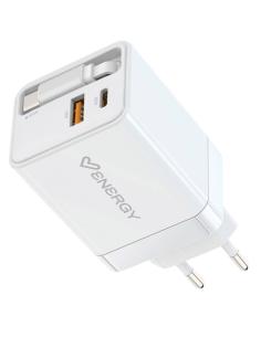 Energy Sistem Retractable Charger Universal Blanco Corriente alterna Interior