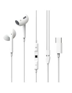 Kodak 887930425741 auricular y casco Auriculares Alámbrico Dentro de oído Llamadas/Música USB Tipo C Blanco