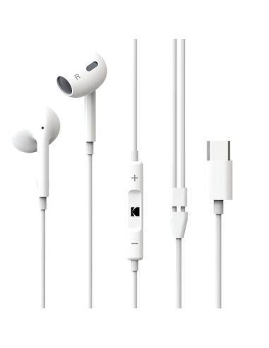 Kodak 887930425741 auricular y casco Auriculares Alámbrico Dentro de oído Llamadas/Música USB Tipo C Blanco
