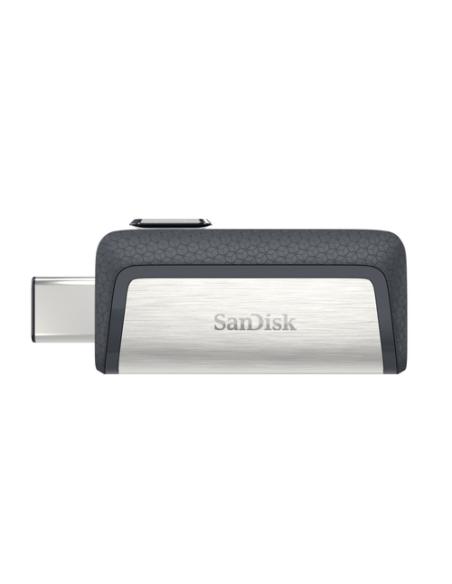 SanDisk Drive USB Ganda Ultra Tipe-C 256 GB unidad flash USB USB Type-A / USB Type-C 3.2 Gen 1 (3.1 Gen 1) Gris, Plata