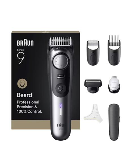 Braun BeardTrimmer 9 BT9520 depiladora para la barba Batería 52 2 cm Mojado y seco Negro, Gris