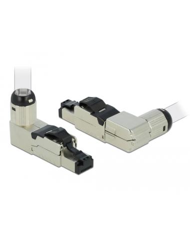 DeLOCK Montaje de enchufe RJ45 Cat.6A en metal sesgado