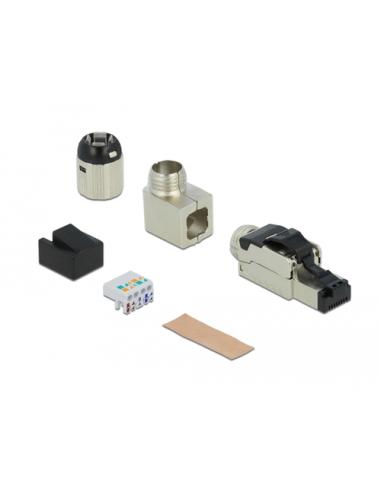 DeLOCK Montaje de enchufe RJ45 Cat.6A en metal sesgado
