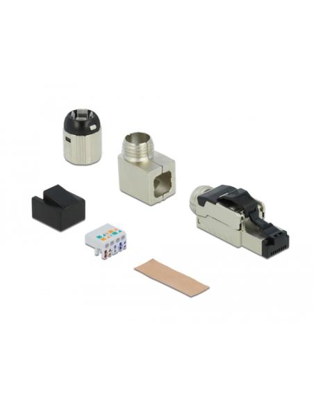 DeLOCK Montaje de enchufe RJ45 Cat.6A en metal sesgado