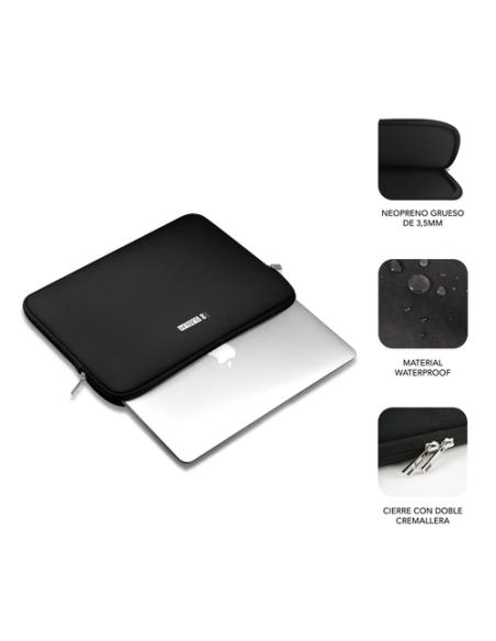 SUBBLIM Funda Ordenador Business Laptop Sleeve Neoprene 13,3-14" Black