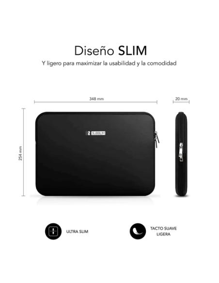 SUBBLIM Funda Ordenador Business Laptop Sleeve Neoprene 13,3-14" Black