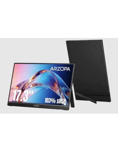 Arzopa A1M Monitor portátil Negro 43,9 cm (17.3") LCD 1920 x 1080 Pixeles