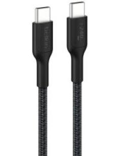 cable desde usb-c macho a usb-c macho longitud 1 metro exterior trenzado carga rapida 240w color negro