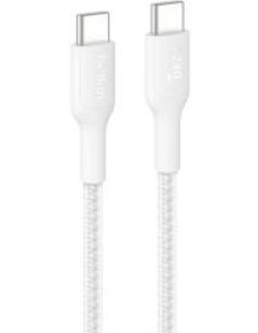 cable desde usb-c macho a usb-c macho longitud 1 metro exterior trenzado carga rapida 240w color blanco