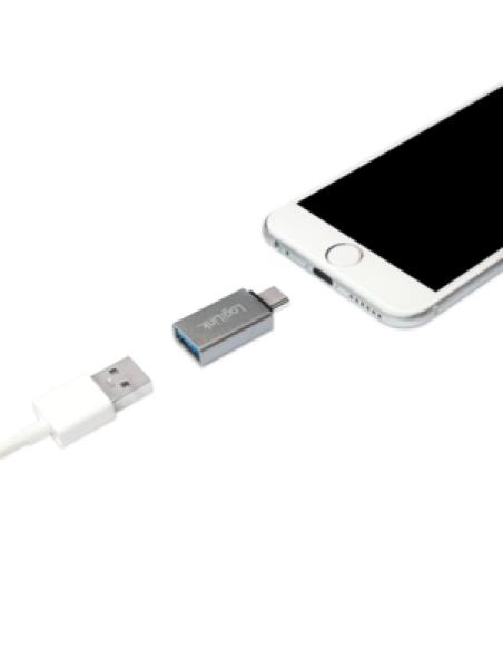 LogiLink AU0042 cambiador de género para cable USB 3.1 type-C USB 3.0 Plata