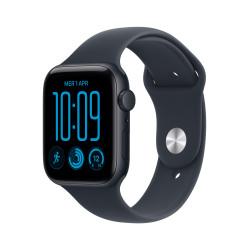 Apple watch serie se 3 gps caja de aluminio medianoche 44mm, color de correa azul marino correa deportiva talla m/l